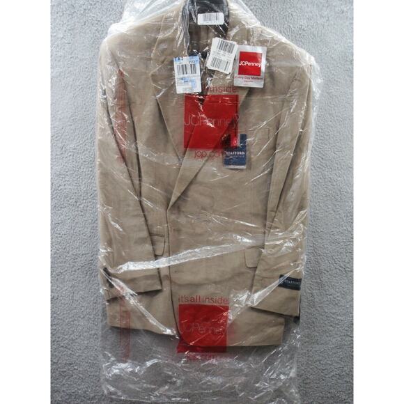 NWT Stafford Corduroy Sportcoat Jacket Blazer Men's Sz 52L Wheat Brown